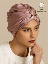 [Pale Mauve] SilkSilky  22Momme Pure Silk Sleep Cap 001