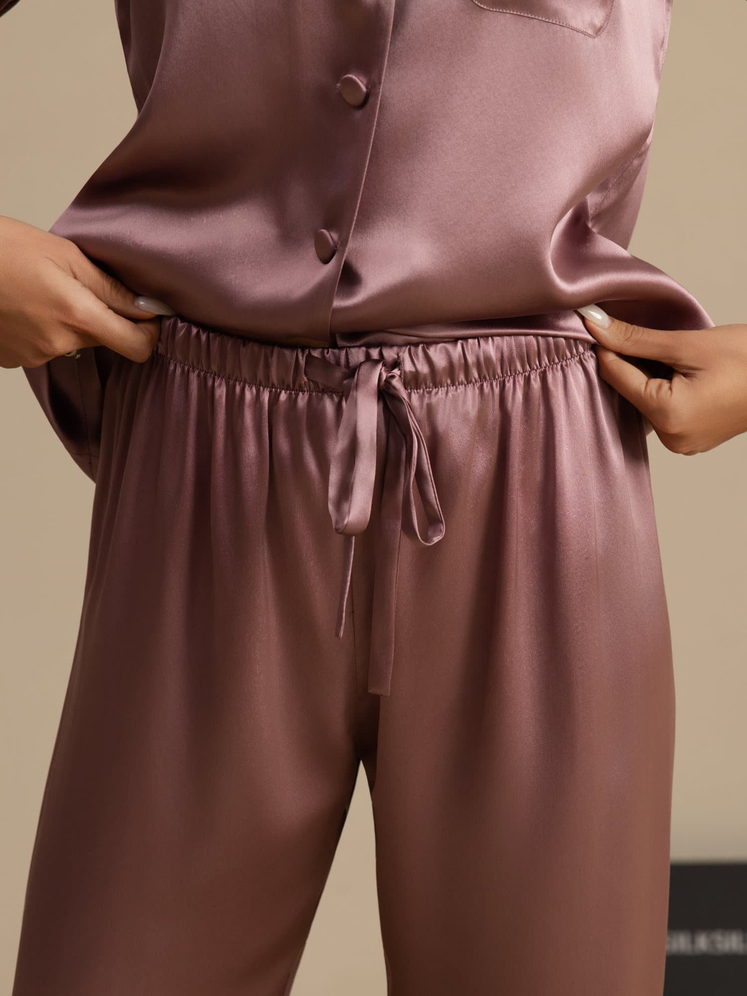 [Pale Mauve] SilkSilky  Long Sleeve Notch Collar Women's Pajamas 006
