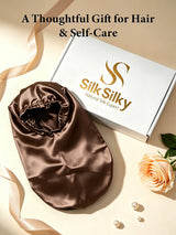 [Coffee] SilkSilky  Pure Silk Sleep Cap 006