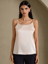 [Beige] SilkSilky  Spaghetti Strap Camisole Top 001