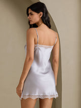 [Silver] SilkSilky  Spaghetti Strap Sweetheart Neck Nightgown 002