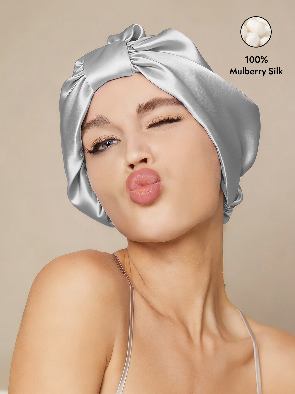 [Silver] SilkSilky  Sleep Cap 001