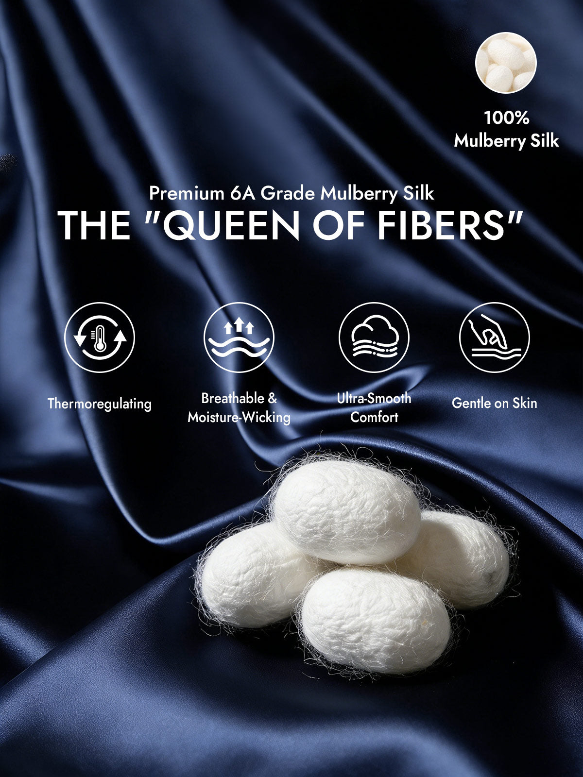 [Dark Blue] SilkSilky  19Momme Silk Bedding Set 002