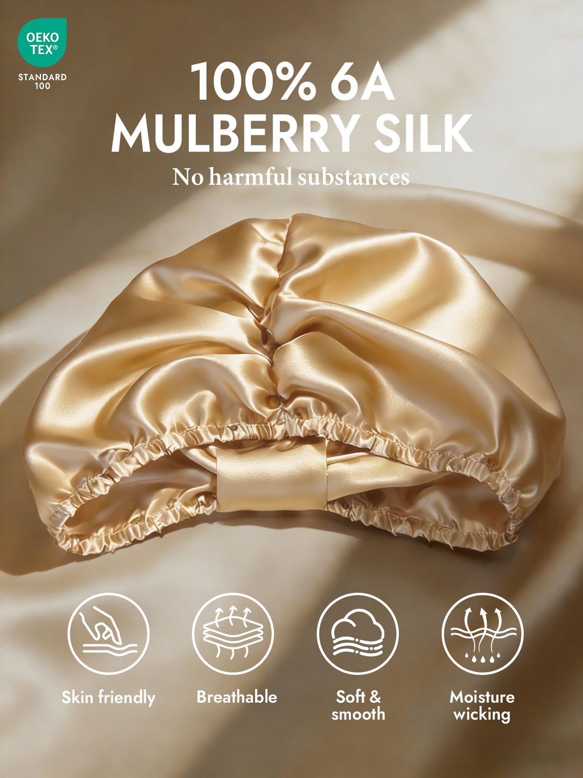 [Champagne] SilkSilky  Sleep Cap 002