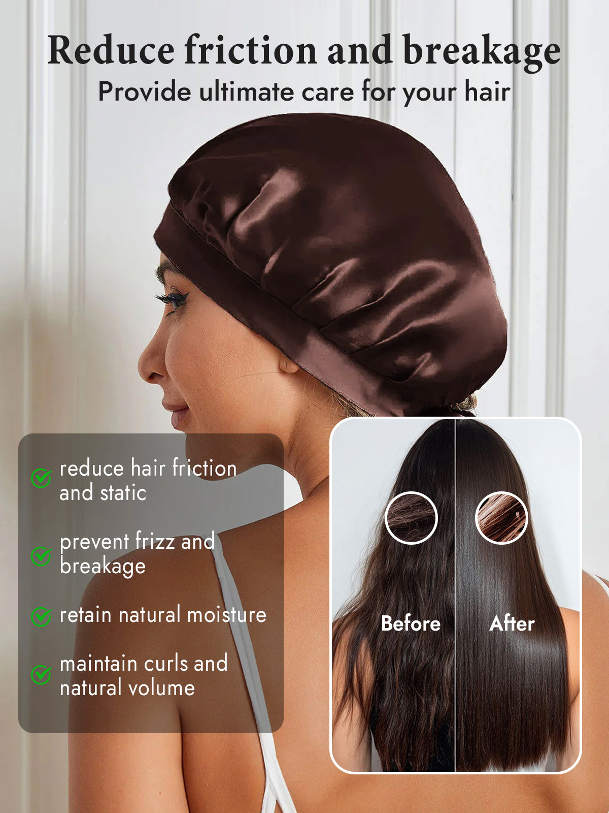 [Coffee] SilkSilky  Pure Silk Sleep Cap 004