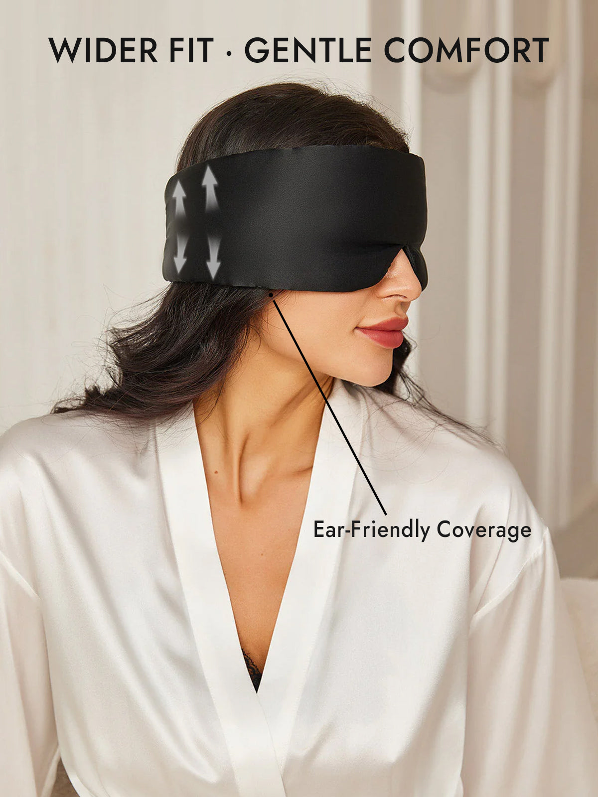 [Black] SilkSilky  19Momme Pure Silk Eye Mask 005