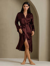 [Brown] SilkSilky  Long Sleeve Women's Robe 006