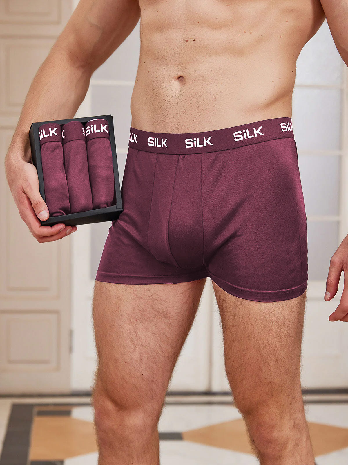 [Wine] SilkSilky  Pure Silk Mens Underwear 002
