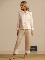 [Champagne] SilkSilky  Long Sleeve Lapel Collar Women's Pajamas 007
