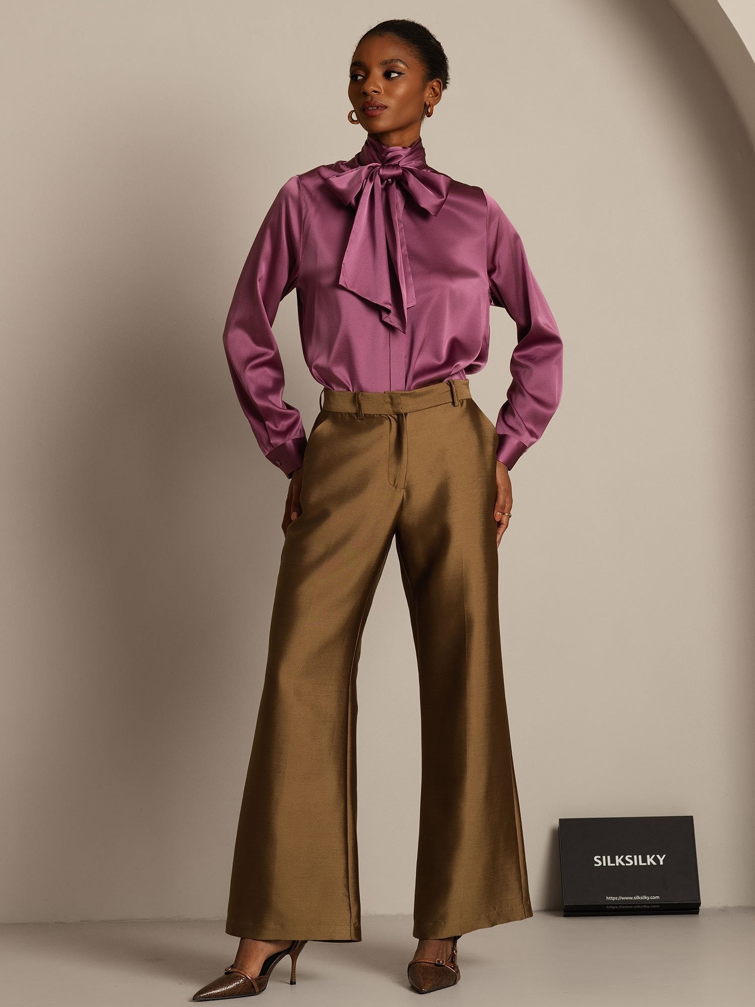 [Bronze] SilkSilky  32Momme Silk Womens Pants 006