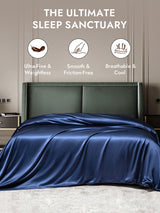 [Dark Blue] SilkSilky  25Momme Duvet Covers 001