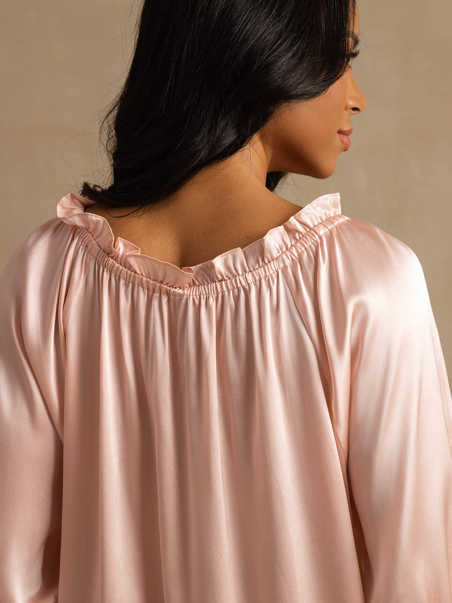 [LightPink] SilkSilky Pure Silk Nightgown 005