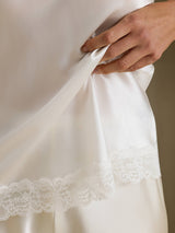 [White] SilkSilky  Spaghetti Strap V Neck Camisole Top 005
