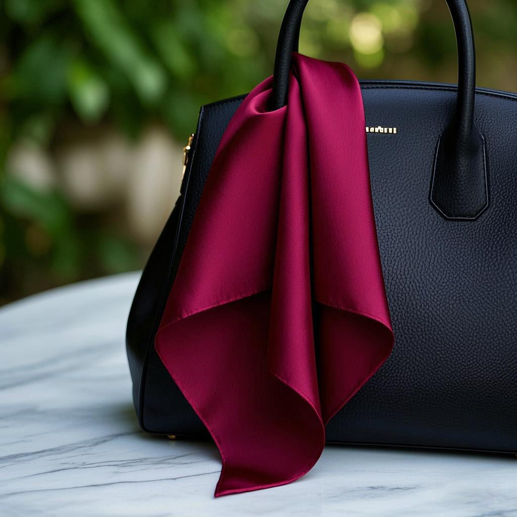 [Dark Red] SilkSilky  Pure Silk Scarf 003