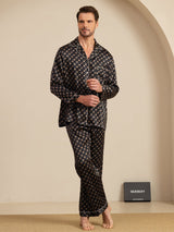 [Black Chain] SilkSilky  19Momme Long Sleeve Notch Collar Men's Pajamas 004