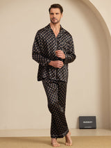 [Black Chain] SilkSilky  Long Sleeve Lapel Collar Men's Pajamas 006