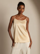 [Champagne] SilkSilky  Spaghetti Strap Camisole Top 001