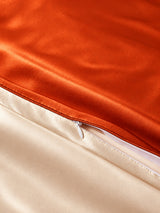 [Orange+Beige] SilkSilky  Bedding Set 007