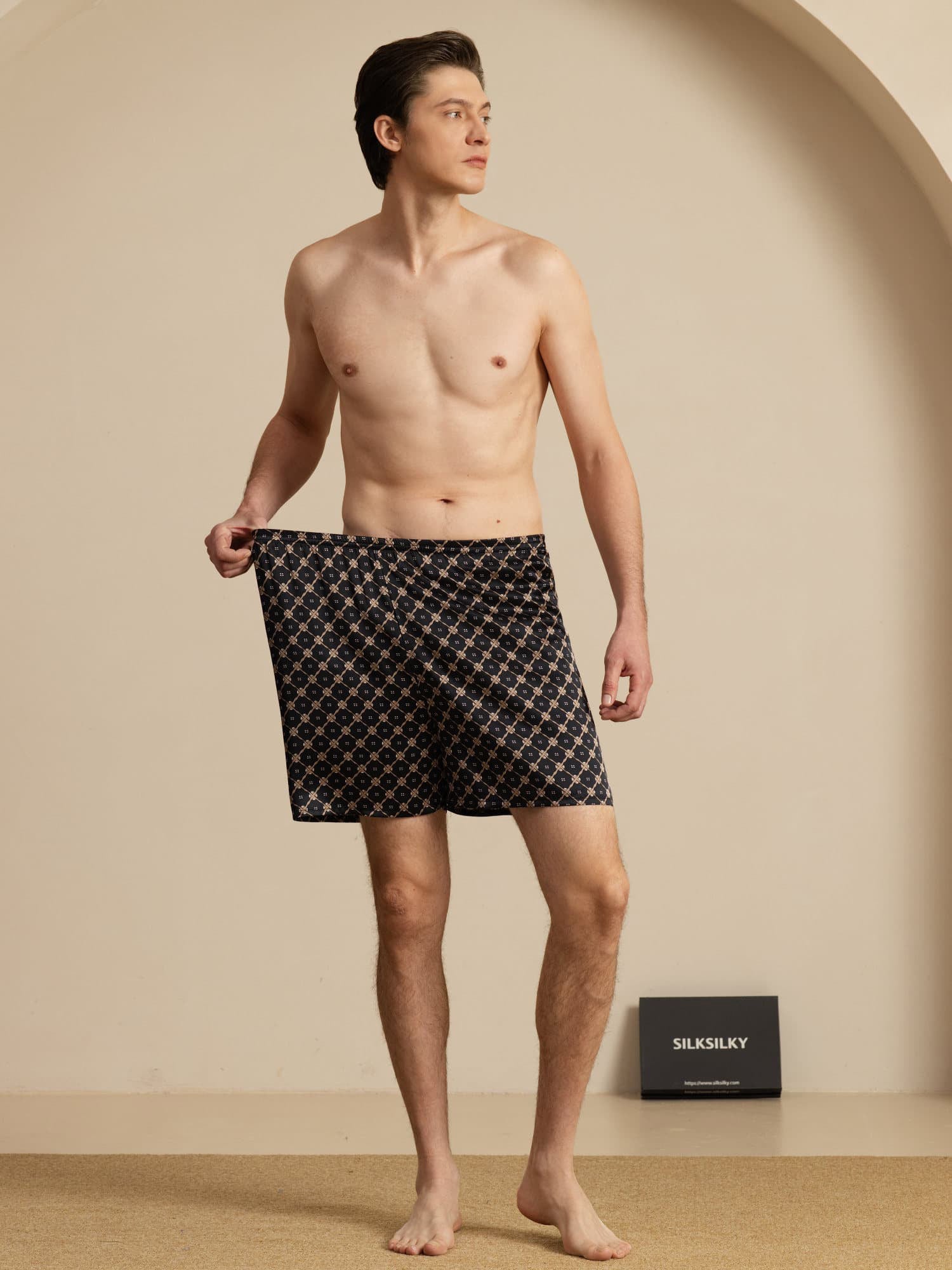 [Black Chain] SilkSilky  Men's Sleep Shorts 006