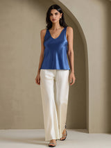 [Real Teal] SilkSilky  Sleeveless V Neck Camisole Top 006