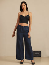 [Black] SilkSilky  Spaghetti Strap V Neck Camisole Top 007