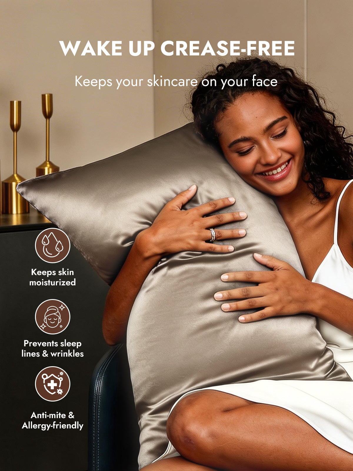 [Khaki] SilkSilky  22Momme Pillowcase 004