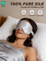 [Silver] SilkSilky  Pure Silk Eye Mask 002
