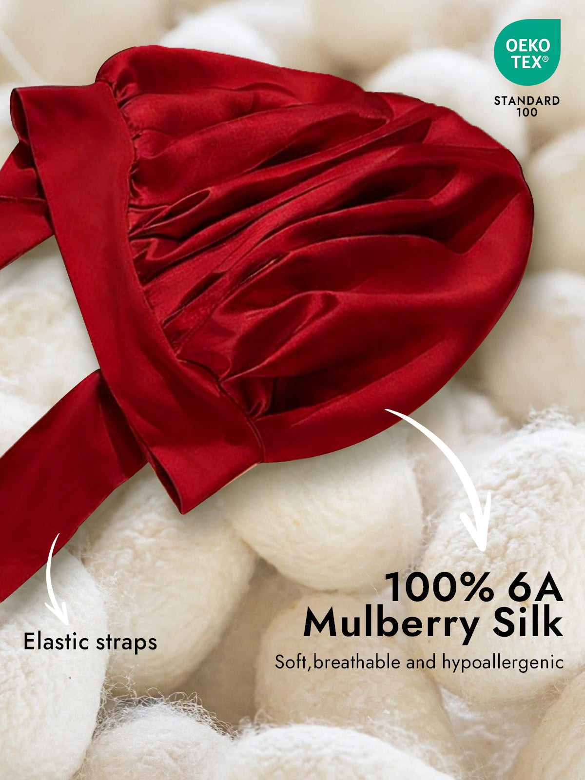 [Wine] SilkSilky  Pure Silk Sleep Cap 002