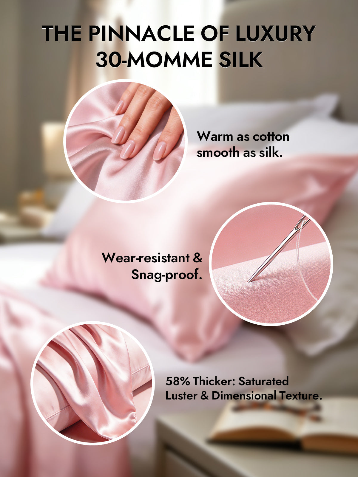 [Pink] SilkSilky  30Momme Pure Silk Pillowcase 002