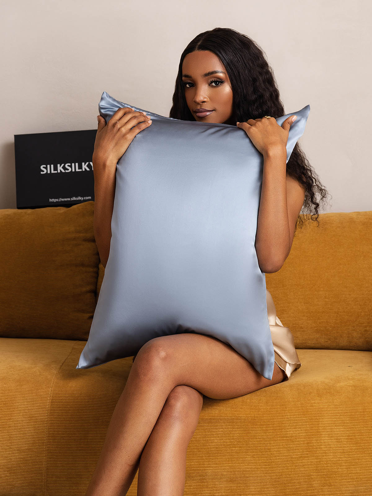 [Grayish Blue] SilkSilky  19Momme Pillowcase 007