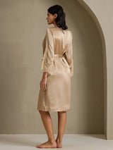 [Champagne] SilkSilky  3/4 Sleeve Women's Robe 002