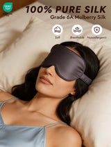 [Dark Gray] SilkSilky  Pure Silk Eye Mask 002