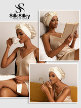 [Beige] SilkSilky  Sleep Cap 006