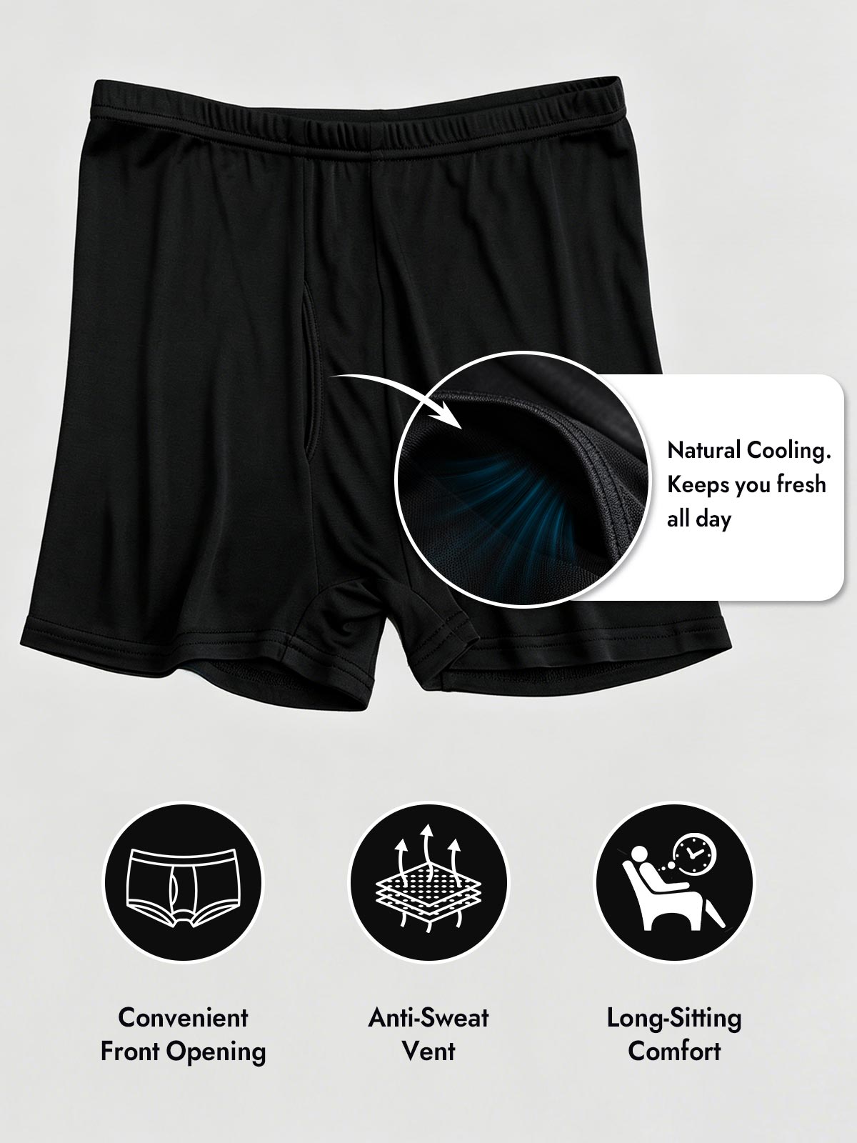 [Black] SilkSilky  100% Silk Jersey Men's Underwear 003