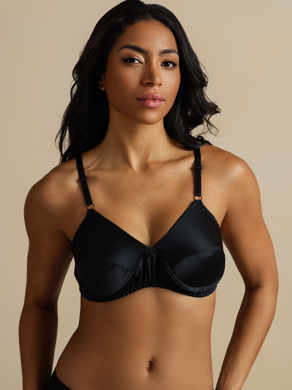 [Black] SilkSilky  Pure Silk Bra 003,