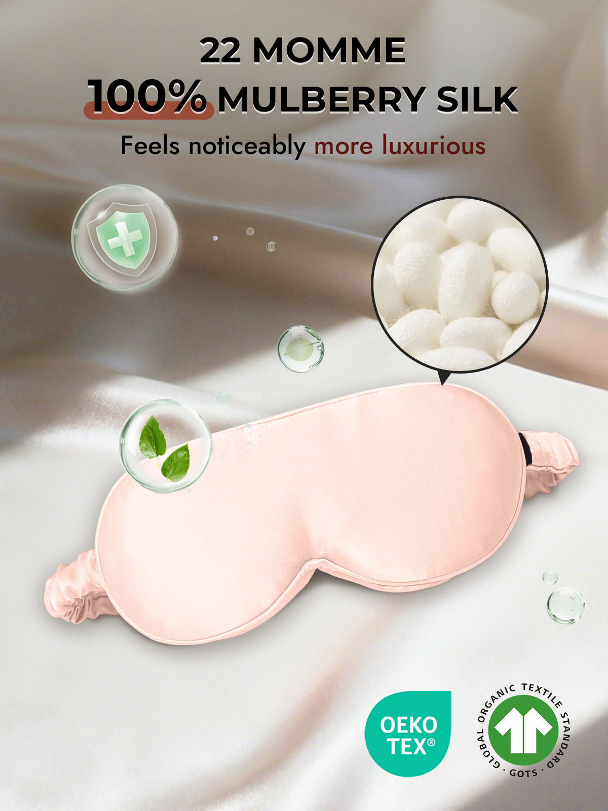 [Pink] SilkSilky  22Momme Eye Mask 006