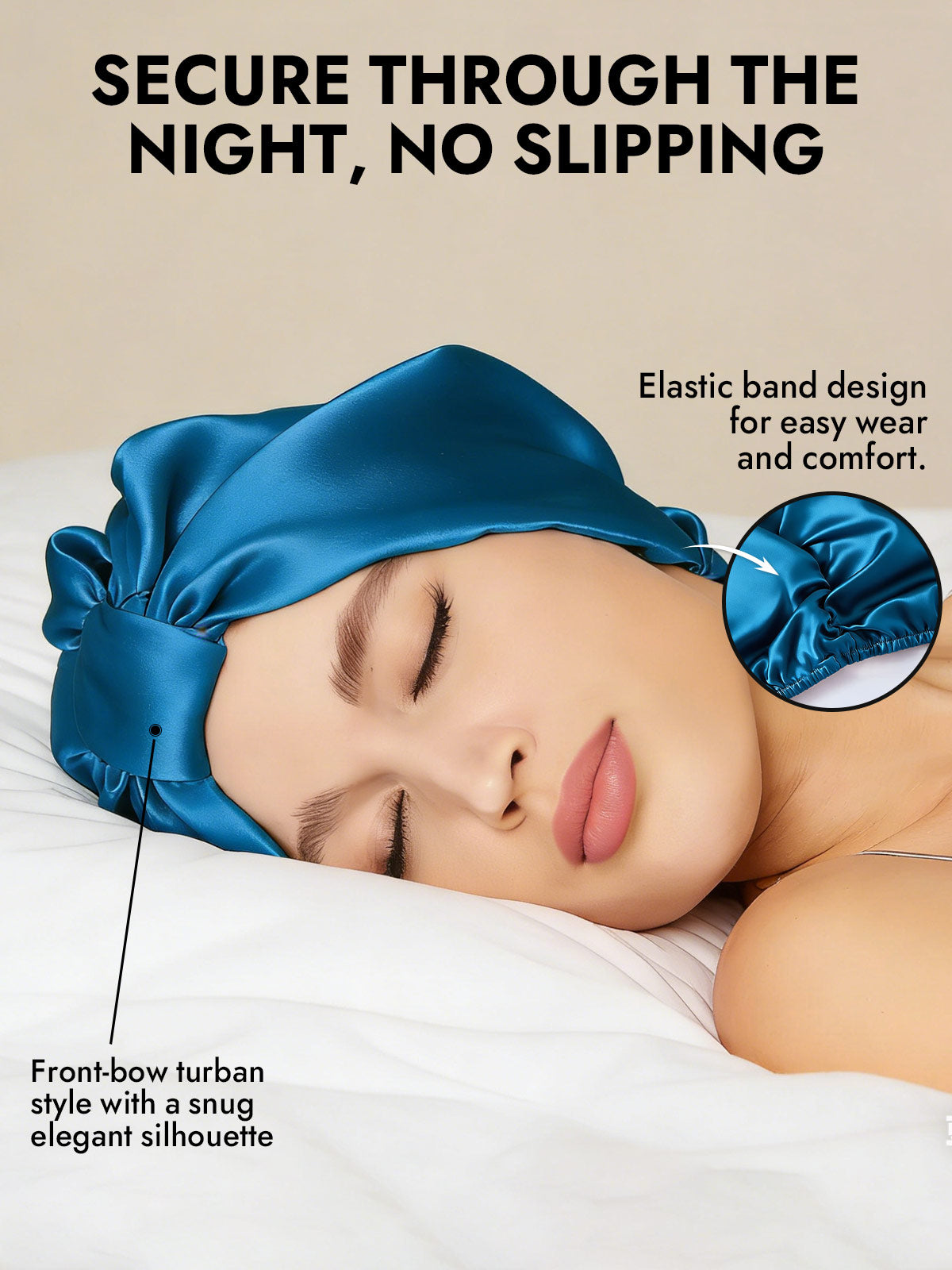 [Teal] SilkSilky  Sleep Cap 004