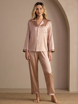 [Tuscany] SilkSilky  Long Sleeve Lapel Collar Women's Pajamas 001