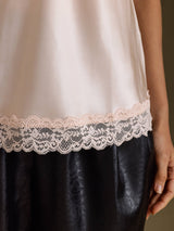 [Pink] SilkSilky  Spaghetti Strap V Neck Camisole Top 005