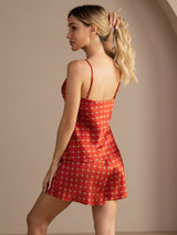 [Wine Chain] SilkSilky  Spaghetti Strap V Neck Camisole Set 002