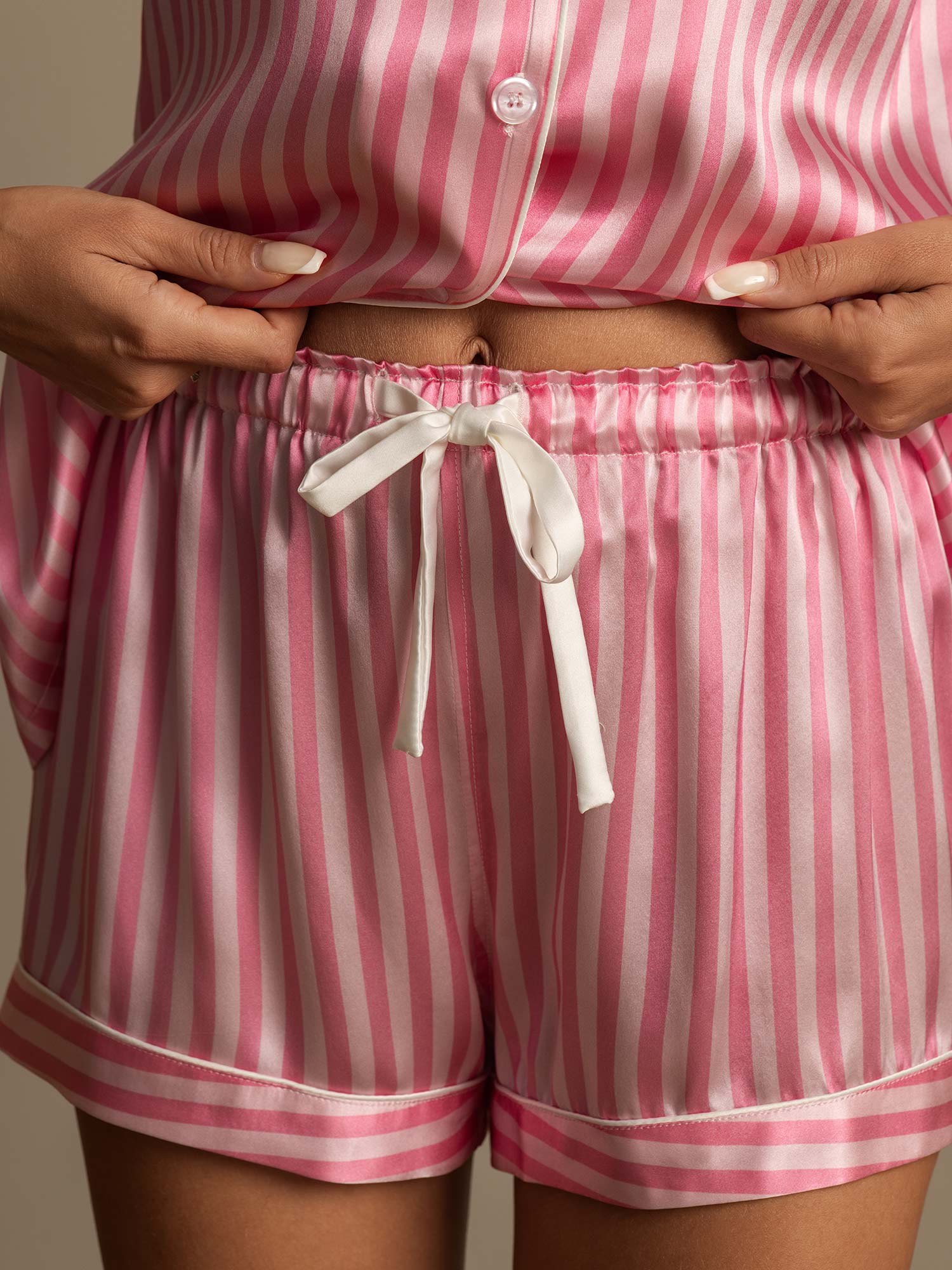 [Pink] SilkSilky  Pure Silk Notch Collar Women's Pajamas 005,