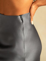 [Dark Gray] SilkSilky  Skirt 004