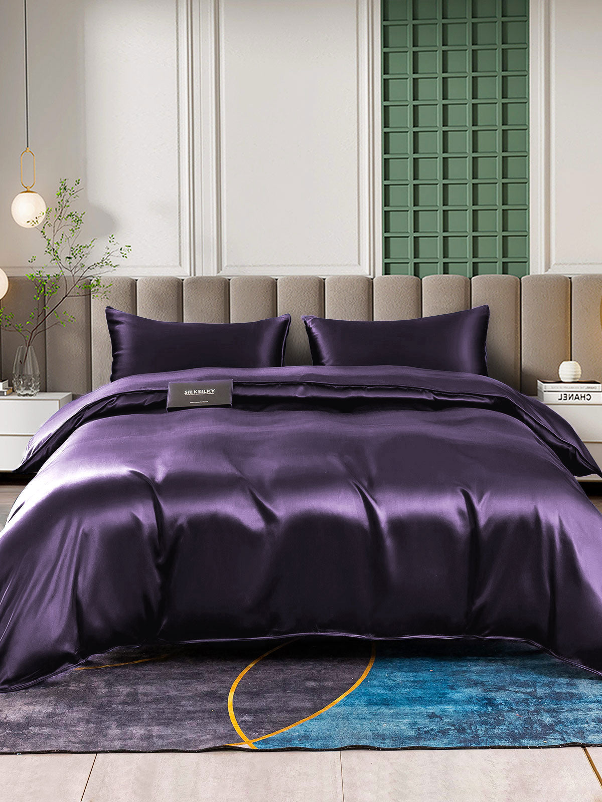 [Deep Purple] SilkSilky  22Momme Pure Silk Bedding Set 001,