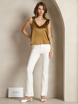 [Bronze] SilkSilky  Sleeveless V Neck Women's T-Shirt 007
