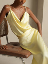 [Light Yellow] SilkSilky  Spaghetti Strap Cowl Neck Women's Outfit Sets 008