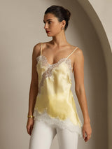 [Light Yellow] SilkSilky  Spaghetti Strap V Neck Camisole Top 006