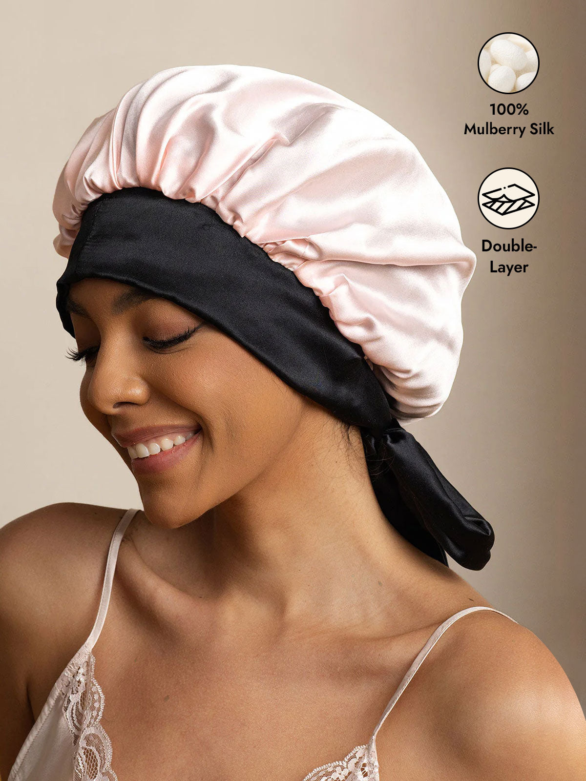 [Pink] SilkSilky  Sleep Cap 001