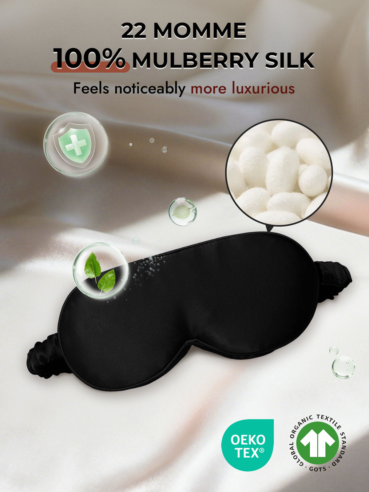 [Black] SilkSilky  22Momme Eye Mask 006