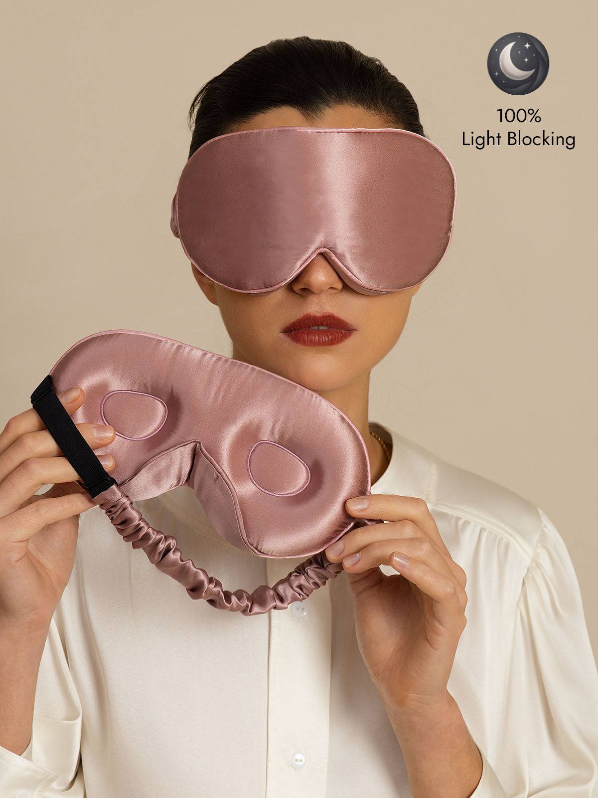 [Pale Mauve] SilkSilky  22Momme Eye Mask 001