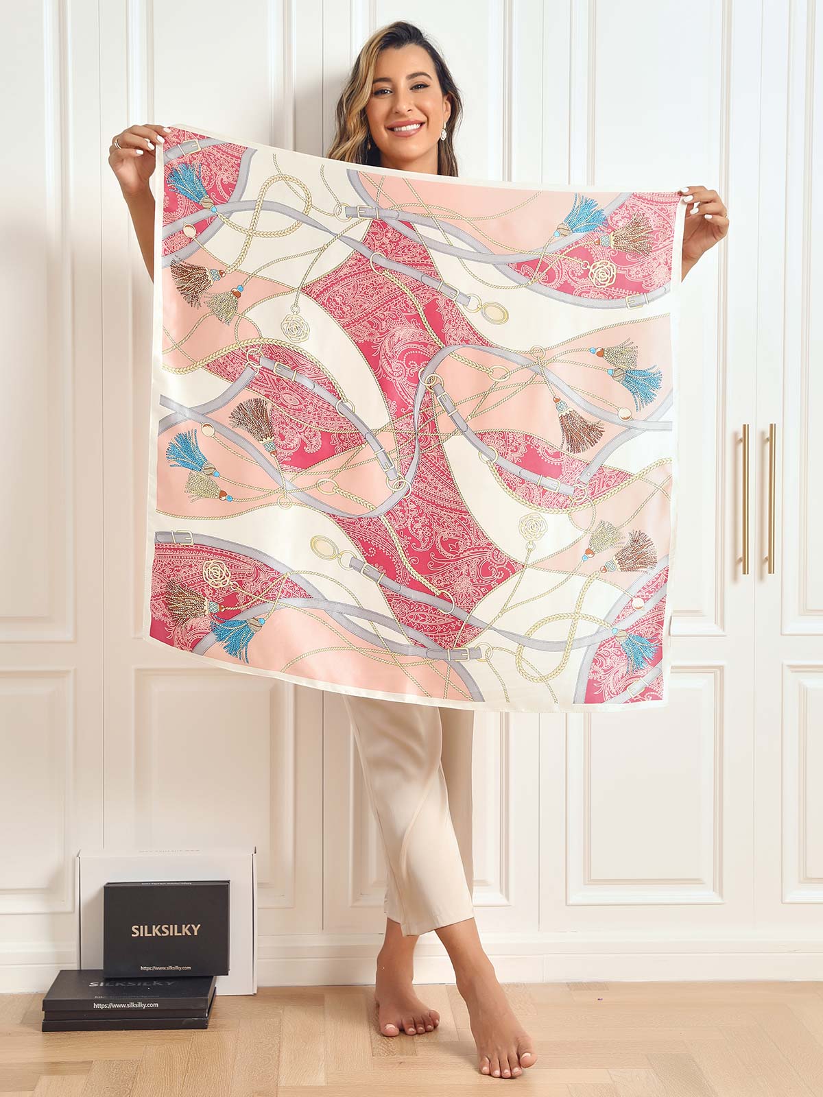 [P004] SilkSilky  Pure Silk Scarf 005,